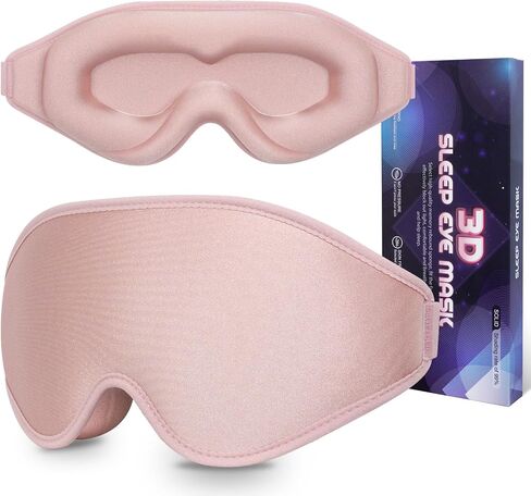 Eye Mask for Sleeping 100% Light Blocking Sleep Mask 3D Eye Covers with Adjustable Strap Memory Foam Night Blindfold for Women Pink in Saudi Arabia