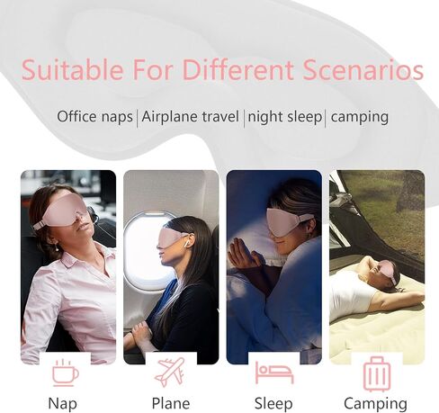 Eye Mask for Sleeping 100% Light Blocking Sleep Mask 3D Eye Covers with Adjustable Strap Memory Foam Night Blindfold for Women Pink in Saudi Arabia