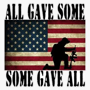 HOF Trading Memorial Day All Gave Some Some Gave All Pride Vinyl Sticker Waterproof Decal Laptop Wall Window Bumper Sticker 5" in Saudi Arabia