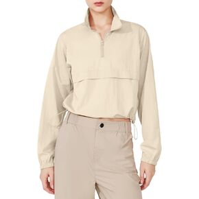 Locachy Women's Lightweight Quarter Zip Athletic Jacket Long Sleeve UPF 50+ Sun Protection Workout Outdoor Pullover Top in Saudi Arabia