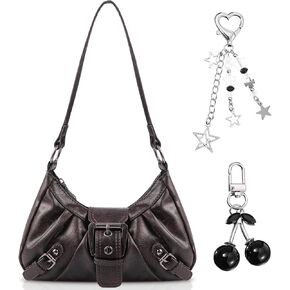 Abbylike Y2k Purse for Women Vintage Shoulder Bag with Goth Chains Buckle Punk Purse Clutch Handbag Bags for Y2k Girl Gift in Saudi Arabia