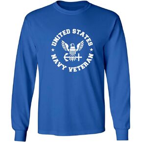 United States Navy Veteran Circle Logo Adult Long Sleeve T-Shirt in Kuwait