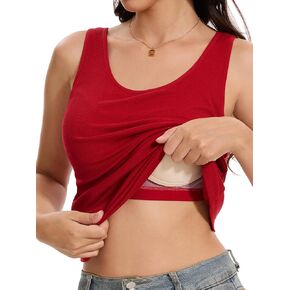 Orrpally Women Ribbed Tank Tops Built in Bra Basic Tank Top Sleeveless Undershirt Tank in Kuwait