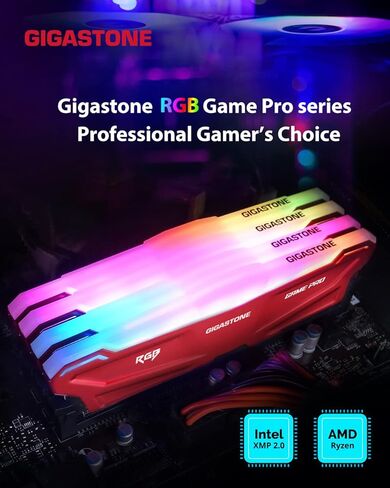 【RGB DDR4 RAM】GIGASTONE Game TURBO 32GB Kit (4x8GB)DDR4 3200MHz PC4-25600 CL 16-18-18-40 Intel XMP 2.0 AMD Ryzen 1.35V UDIMM 288 Pin ذاكرة سطح المكتب للألعاب عالية الأداء غير ECC - أبيض in Saudi Arabia