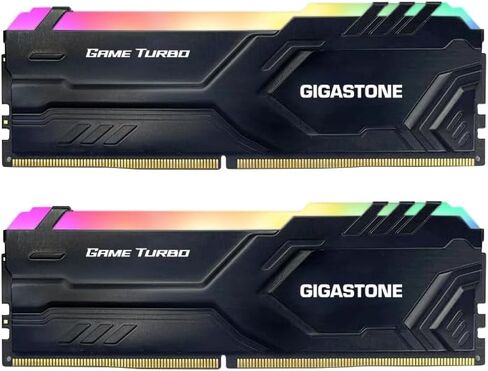 【RGB DDR4 RAM】GIGASTONE Game TURBO 32GB Kit (4x8GB)DDR4 3200MHz PC4-25600 CL 16-18-18-40 Intel XMP 2.0 AMD Ryzen 1.35V UDIMM 288 Pin ذاكرة سطح المكتب للألعاب عالية الأداء غير ECC - أبيض in Saudi Arabia