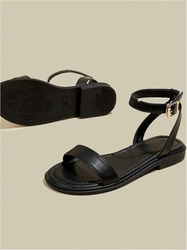 GORGLITTER Women's Strappy Ankle Strap Flat Sandals Dressy Open Toe Vacation Comfy Sandal Flats in Saudi Arabia