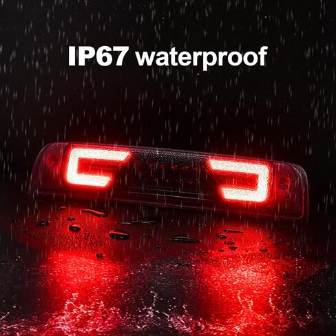 LED 3rd Third Brake Light Replacement for Ram 1500 2019 2020 2021 2022 2023 2024, Rear Center High Mount Stop Tail Lamp with Sealing Gasket, Ventilation Holes, Replace OE 68298380, Smoked Lens in Saudi Arabia
