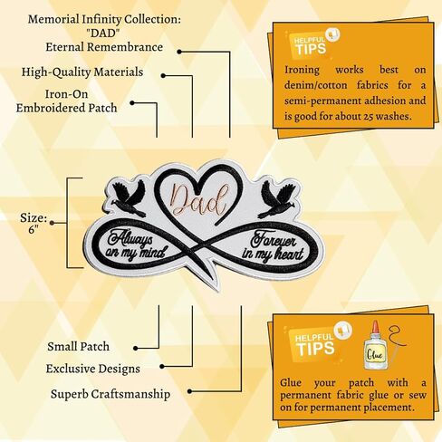 Memorial Collection: I Will Hold You in My Heart 1-pc, Iron-On Embroidered Patch, Sz 4", Tribute Patch, Loss Support in Kuwait