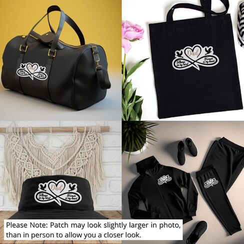 Memorial Collection: I Will Hold You in My Heart 1-pc, Iron-On Embroidered Patch, Sz 4", Tribute Patch, Loss Support in Kuwait