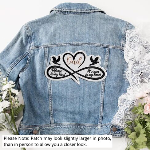 Memorial Collection: I Will Hold You in My Heart 1-pc, Iron-On Embroidered Patch, Sz 4", Tribute Patch, Loss Support in Kuwait