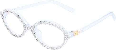 ICARA Fashion Rhinestone Bling نظارات القراءة للنساء Retro Oval Reader Negured Party Party Party Glasses in Kuwait