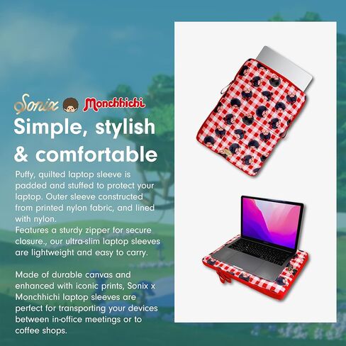 Sonix x Sanrio | Puffy Laptop Sleeve | 15-16 Inch, Quilted Pillow Puffer Laptop Carrying Case, Computer Sleeve | Hello Kitty & Friends Stickers in Kuwait