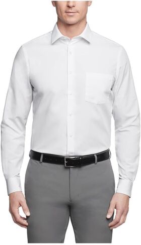 Van Heusen Men's Regular Fit Poplin Solid Spread Collar Dress Shirt in Saudi Arabia