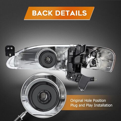 مجموعة المصابيح الأمامية لـ Corolla 1998-2000 Clear Lens Black Housing Amber Reflector Driver و Massenger Side in Kuwait