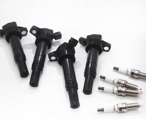 UF651 Ignition Coil & 9686 Iridium Spark Plug Plug Pack متوافقة مع 12-20 Kia Forte 5 Koup Soul Hyundai Elantra GT Coupetucson OE#9417、93175、94705、9723、97390、5356 、 xp5702、18846-11070 in Kuwait