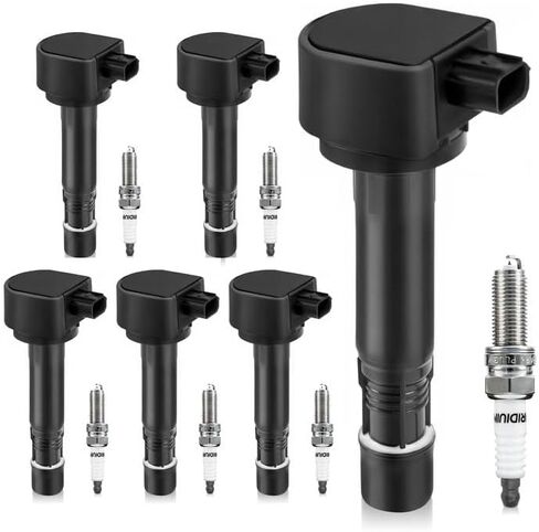 UF624 Set of 6 Ignition Coil Pack and Iridium Spark Plugs Compatible with Acura RDX ZDX,Honda Pilot Ridgeline 3.5L 3.7L V6,Replace UF624 5C1722 30520-RN0-A01 UF-624 in Saudi Arabia