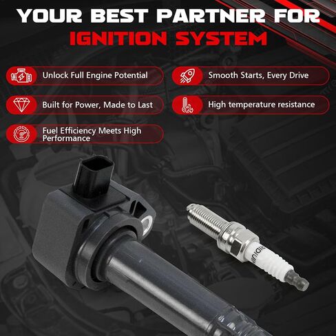 UF624 Set of 6 Ignition Coil Pack and Iridium Spark Plugs Compatible with Acura RDX ZDX,Honda Pilot Ridgeline 3.5L 3.7L V6,Replace UF624 5C1722 30520-RN0-A01 UF-624 in Saudi Arabia