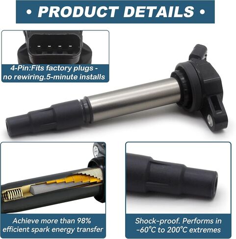 UF651 Ignition Coil & 9686 Iridium Spark Plug Plug Pack متوافقة مع 12-20 Kia Forte 5 Koup Soul Hyundai Elantra GT Coupetucson OE#9417、93175、94705、9723、97390、5356 、 xp5702、18846-11070 in Kuwait