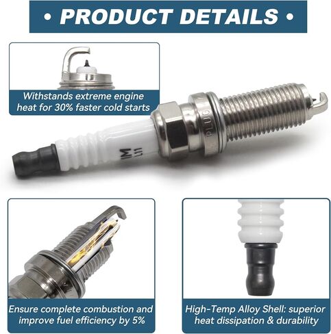 UF651 Ignition Coil & 9686 Iridium Spark Plug Plug Pack متوافقة مع 12-20 Kia Forte 5 Koup Soul Hyundai Elantra GT Coupetucson OE#9417、93175、94705、9723、97390、5356 、 xp5702、18846-11070 in Kuwait