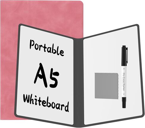 لوحة محو جافة محمولة ، دفتر ألواح بيضاء قابلة لإعادة الاستخدام ، غطاء بيض مزدوج على الوجهين 9.5 "× 6.6" مع علامة ، قطعة قماش المسح (الأزرق) in Kuwait