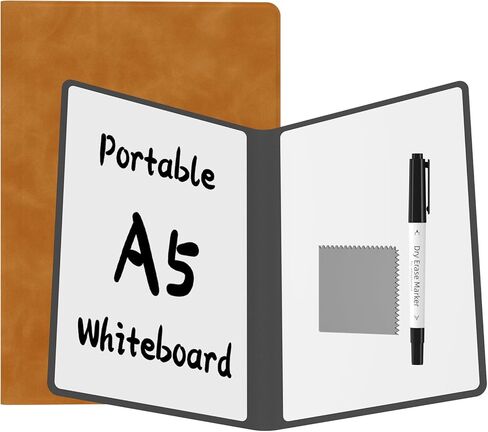 لوحة محو جافة محمولة ، دفتر ألواح بيضاء قابلة لإعادة الاستخدام ، غطاء بيض مزدوج على الوجهين 9.5 "× 6.6" مع علامة ، قطعة قماش المسح (الأزرق) in Kuwait