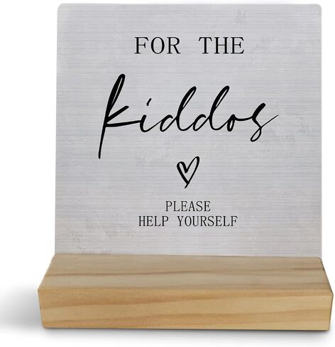 Wedding Decor, For The Kiddos Wedding Sign, Kids Wedding Activities Wood Desk Sign Plaque, Wedding Favors For Kids, Please Help Yourself Sign, Wedding Signs For Ceremony And Reception in Saudi Arabia