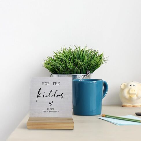 Wedding Decor, For The Kiddos Wedding Sign, Kids Wedding Activities Wood Desk Sign Plaque, Wedding Favors For Kids, Please Help Yourself Sign, Wedding Signs For Ceremony And Reception in Saudi Arabia