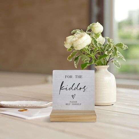 Wedding Decor, For The Kiddos Wedding Sign, Kids Wedding Activities Wood Desk Sign Plaque, Wedding Favors For Kids, Please Help Yourself Sign, Wedding Signs For Ceremony And Reception in Saudi Arabia