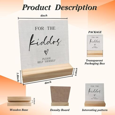 Wedding Decor, For The Kiddos Wedding Sign, Kids Wedding Activities Wood Desk Sign Plaque, Wedding Favors For Kids, Please Help Yourself Sign, Wedding Signs For Ceremony And Reception in Saudi Arabia