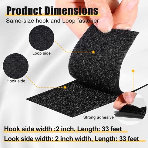 Hook and Loop Tape with Adhesive 5.1'' x 20 Feet, Self Adhesive Hook and Loop Strips Keep Sofa Cushions from Sliding, Keep Carpet in Place, Heavy Duty Non Slip Cushion Pads Sheets-Black in Kuwait