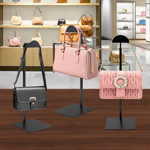 حامل شاشة محفظة ، 3 حزمة من محفظة الذهب تقف للعرض ، حامل حقيبة يد الفولاذ المقاوم للصدأ ، حامل أكياس الكتف القابل للتعديل ، للمتاجر التجارية والحفلات التجارية in Kuwait