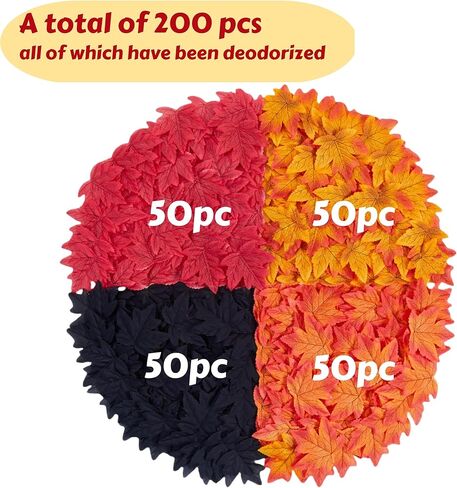 Fall Leaves Fake Artificial Maple Leaf Leaves for Table Home Events Crafts Fall Party Wedding Thanksgiving Halloween Autumn Decorations 200pcs Red Gold Green Faux Fall 3.4" Decor in Kuwait