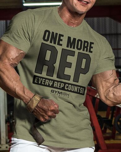One Rep Count Keep Pushing Men's Training T-Shirt for Gym Bodybuilders in Kuwait