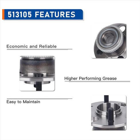 Parod 513105 محمل العجلات الخلفية وتجميع المحور الملائم لـ Acura Integra 1990-2001 ، Honda Civic 1992-2000 ، Civic Del Sol 1995-1997 W/ABS in Saudi Arabia