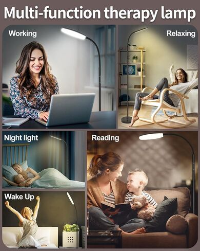Light Therapy Lamp, 10000 Lux UV-Free Happy Therapy Lamp, Full Spectrum Sunlight Lamp with Remote Control, Light Therapy Floor Lamp with 10 Color Temperature & 6 Brightness & Timer in Saudi Arabia