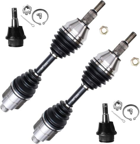 Detroit Axle - 4WD Front CV Axle Shafts Kit for 2002-2005 Dodge Ram 1500, 2 CV Axle Shafts Assembly 2 Lower Ball Joints 2003 2004 Replacement in Saudi Arabia