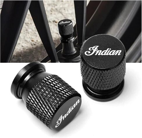 إكسسوارات الدراجات النارية CNC صمام الإطارات CAPS Air Ste Cover Plugs متوافقة مع الهندي FTR 1200 S FTR1200 Carbon/Rally Chief Scout (Black) in Saudi Arabia