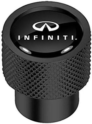 for Infiniti Logo in Black on Black Aluminum Tire Valve Stem Caps in Saudi Arabia