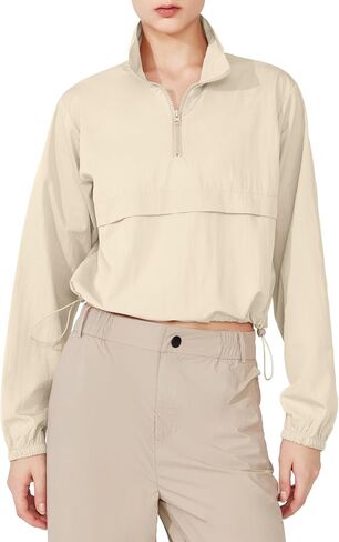 Locachy Women's Lightweight Quarter Zip Athletic Jacket Long Sleeve UPF 50+ Sun Protection Workout Outdoor Pullover Top in Saudi Arabia