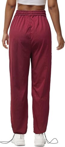 ناسكي سروال شحن عالي الخصر للنساء القتال سراويل العسكرية التي تتميز بأرجل واسعة مع 6 جيوب ， غير رسمية وراحة in Kuwait