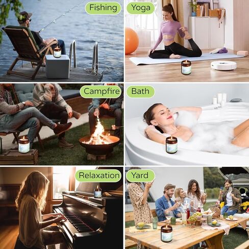 شموع Citronella في الهواء الطلق والداخلية ، LCDGTJ 2 حزمة Lemongrass معطرة شمعيات شمع الصويا الطبيعية في جرة زجاجية لحديقة الفناء ساحة المنزل شرفة التخييم الصيف الفناء الخلفي ، لمدة 120 ساعة طويلة الحرق in Saudi Arabia
