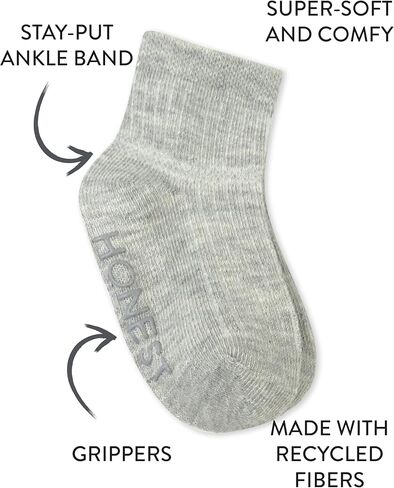 HonestBaby Multipack Cozy Socks مصنوعة بشكل مستدام للرضع ، وطفل حديث الولادة ، والطفل الصغير ، و Kids Boys ، و Girls ، و 10 عبوات قوس قزح ، 2T-3T in Saudi Arabia