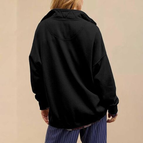 قميص من النوع الثقيل للنساء الزر غير الرسمي Henley Neck Pullover Tops Fashion Y2K Sweatshirt Winter Cloths in Saudi Arabia