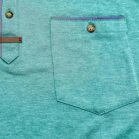 Golf Polos for Men Casual Shirts Classic Button Basic Short Sleeve Shirt Solid Tees Golf Stylish Tops with Pocket in Saudi Arabia