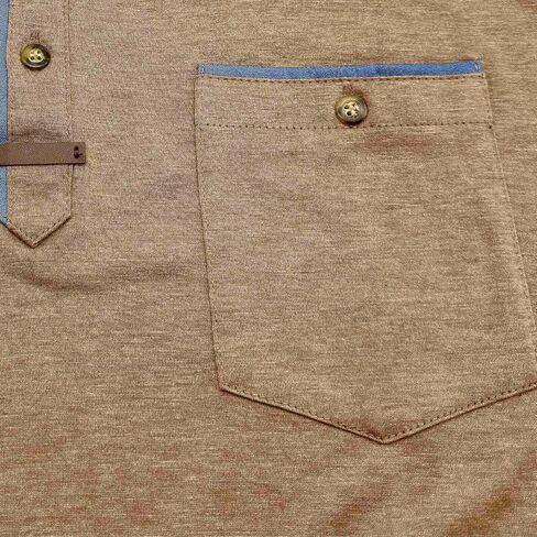 Golf Polos for Men Casual Shirts Classic Button Basic Short Sleeve Shirt Solid Tees Golf Stylish Tops with Pocket in Saudi Arabia