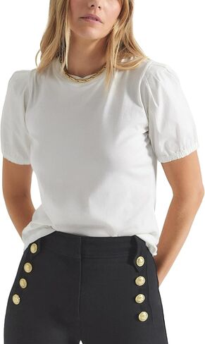 Derek Lam 10 Crosby Women's Eva Puff Sleeve Tee in Saudi Arabia