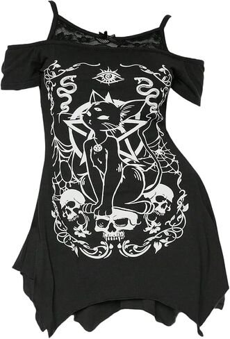 Soly Hux Women's Plus Size Gothic Cond Counter Graphic قمصان تي شيرت قصيرة الأكمام in Saudi Arabia