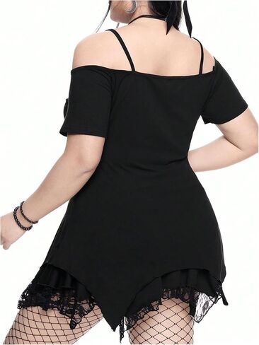 Soly Hux Women's Plus Size Gothic Cond Counter Graphic قمصان تي شيرت قصيرة الأكمام in Saudi Arabia