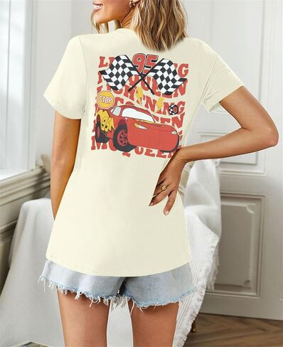 Racing Shirt for Women Race Checkered Flag T Shirt Racing Lover Tee Fast Cars Short Sleeve Tops in Saudi Arabia