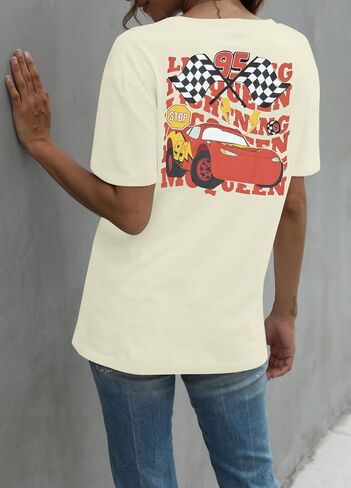 Racing Shirt for Women Race Checkered Flag T Shirt Racing Lover Tee Fast Cars Short Sleeve Tops in Saudi Arabia